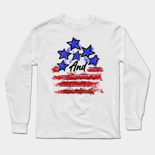 Stars and Stripes - 4th of July - Retro American Flag Long Sleeve T-Shirt